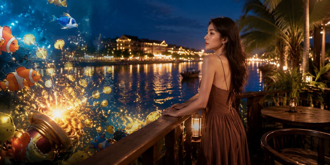 Không gian giải trí casino tại Hội An với người chơi thưởng thức cà phê và cá cược