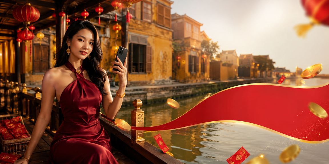 Lồng đèn truyền thống trong phong cảnh Hội An trang trí sự kiện
