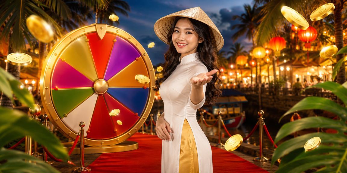 Người chơi roulette tại chợ đêm Huế, không khí casino sôi động và vui tươi về đêm